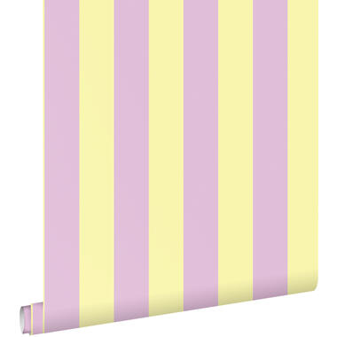 ESTAhome papier peint - à rayures - jaune pastel et lilas violet - 50 x 900 cm product