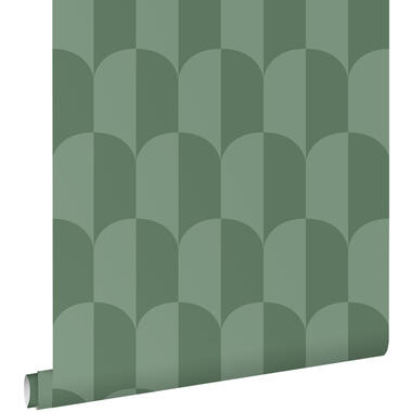 ESTAhome behangpapier - art deco bogen - vergrijsd groen - 50 x 900 cm product