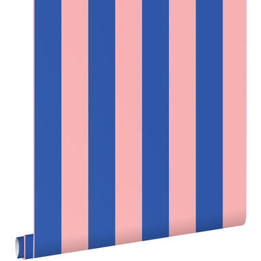 ESTAhome behang - strepen - licht roze en blauw - 0.53 x 10.05 m product