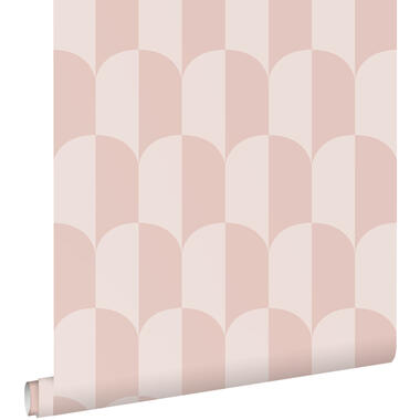 ESTAhome behangpapier - art deco bogen - zacht roze en licht roze - 50 x 900 cm product