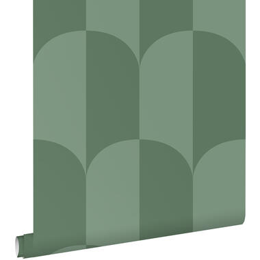 ESTAhome behang - art deco bogen - vergrijsd zeegroen - 50 x 900 cm product