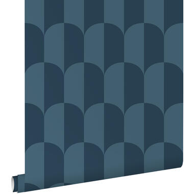 ESTAhome behang - art deco bogen - vergrijsd donker blauw - 50 x 900 cm product