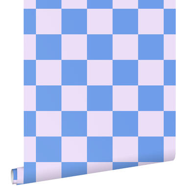 ESTAhome behang - geblokt motief - lila paars en pastelblauw - 50 x 900 cm product