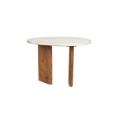 Housecraft Tanda Bijzettafel Marmer/ Hout 56x37 cm Beige product