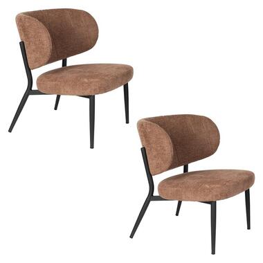 Housecraft Sanne Fauteuil Oranje Grijs - Set van 2 product