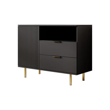 Meubella Dressoir Nicola - Mat zwart - 107 cm product