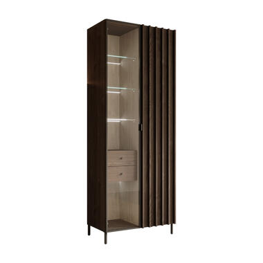 Meubella Vitrinekast Paz - Donkerbruin eiken - 73 cm product