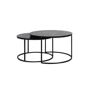 Light & Living - Salontafel TABUN - Ø76x45cm - Zwart - Set van 2 product