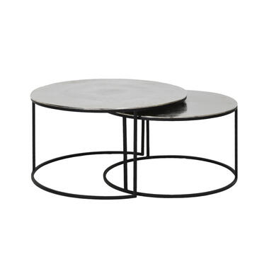 Light & Living - Salontafel THIZAS - Ø75x41cm - Zilver - Set van 2 product