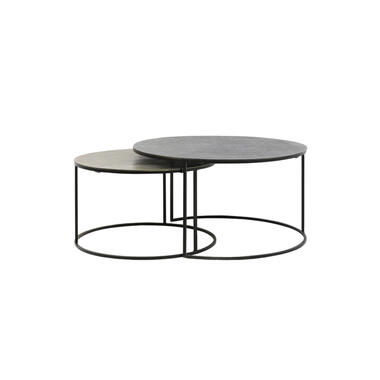 Light & Living - Salontafel RENGO - Ø76x41cm - Zwart - Set van 2 product