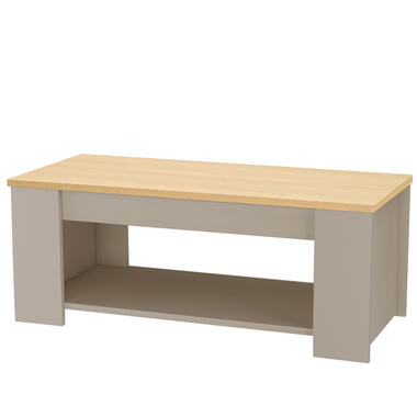 Emerald - Table basse avec 1 étagère en aggloméré chêne crème product