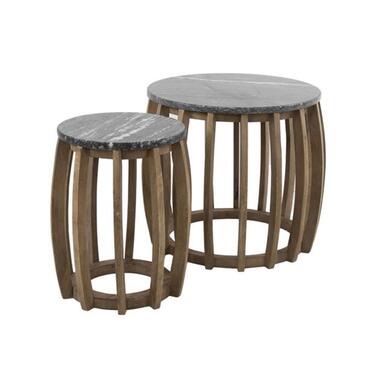 Hoyz Collection - Table d&#039;appoint Set-2 Midnight - Marbre Noir product