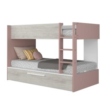 Stapelbed Cassie 90x200 met bedlade - oudroze product