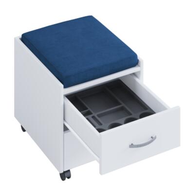 Caisson à tiroirs Kjenta avec plumier et coussin de siège bleu foncé-2 tiroirs product