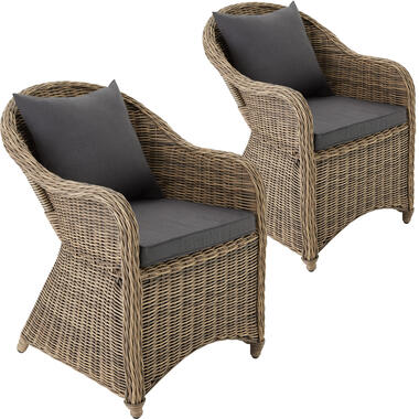 tectake® Set van 2 Aluminium Wicker Tuinstoelen - Weerbestendig - Beige product