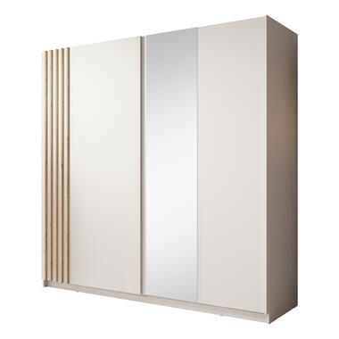 Armoire Boets - Blanc - Chêne - 200 cm - Avec miroir product