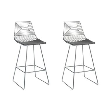 Lot de 2 chaises de bar en métal argenté BISBEE product