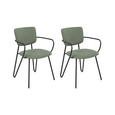 Chaise de salle à manger Set de 2 Tissu Vert foncé ELKO product