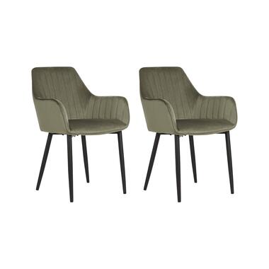 Lot de 2 chaises de salle à manger WELLSTON Velours Vert olive product