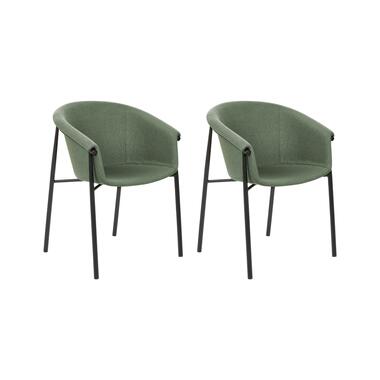 Chaise de salle à manger Set de 2 Tissu Vert foncé AMES product