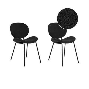 Chaise de salle à manger LUANA Set de 2 Bouclé Noir product