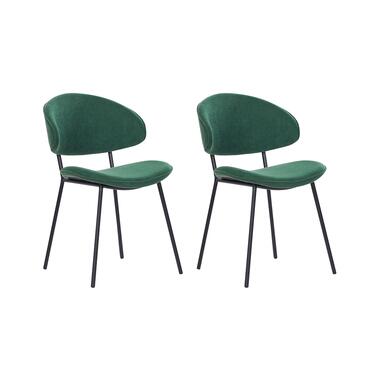 Chaise de salle à manger KIANA Set de 2 Tissu Vert foncé product