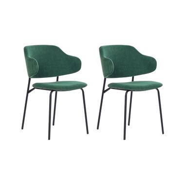 Chaise de salle à manger Set de 2 Tissu Vert foncé KENAI product