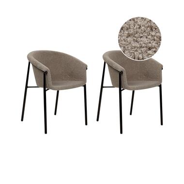 Chaise de salle à manger Set de 2 Bouclé Taupe AMES product