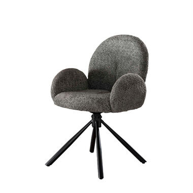 Chaise pivotante de salle à manger Minou - Tissu - Gris product