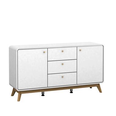 Cassie - Buffet avec 2 portes et 3 tiroirs en aggloméré blanc product