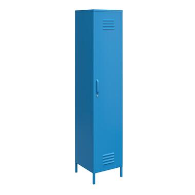 Cache - Armoire haute avec 1 porte en métal bleu product