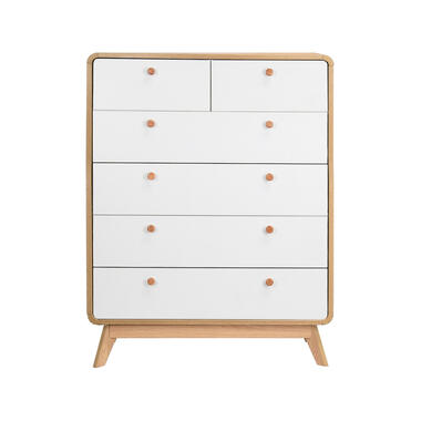 Cassie - Commode met 4+2 spaanplaatdeuren van wit eiken product