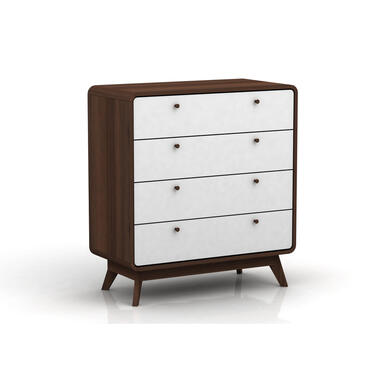 Cassie - Commode met 4 laden in spaanplaat van wit walnotenhout product