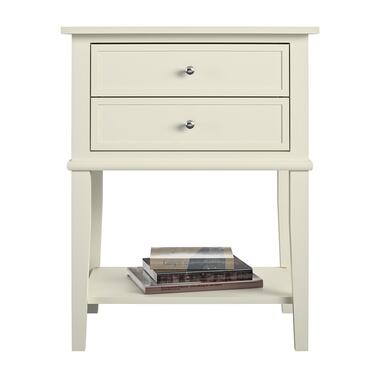 Franklin - Table de chevet avec 2 tiroirs en MDF blanc product