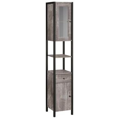 Chris - Armoire haute avec 1 porte vitrée 1 porte et 1 tiroir en aggloméré beton product