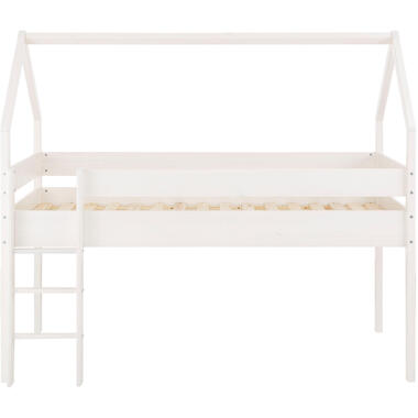 Alpi2 - Lit cabane surelevé enfant 90x200 cm en pin blanc product