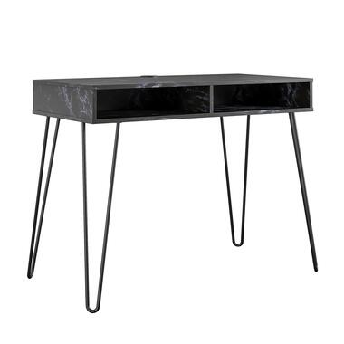 Athena - Bureau d'ordinateur avec 2 compartiments en aggloméré marbre noir product