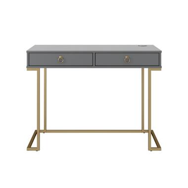 Camila - Bureau avec 2 tiroirs en MDF gris product