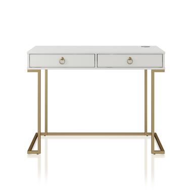 Camila - Bureau avec 2 tiroirs en MDF blanc product