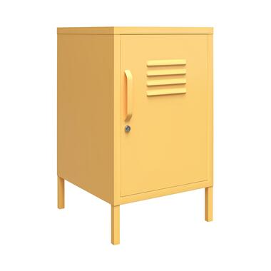 Cache - Table d'appoint avec 1 porte en métal jaune product