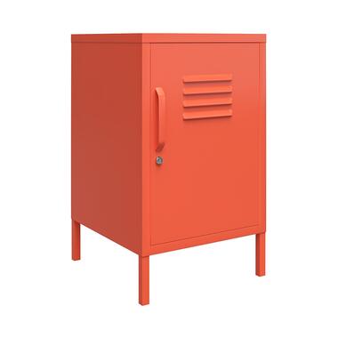 Cache - Table d'appoint avec 1 porte en métal orange product