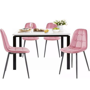 Sabine & Luna - Ensemble de table à manger 120x90 cm et 4 chaises rose product