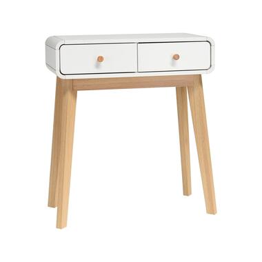 Cassie - Table console avec 2 tiroirs en aggloméré blanc product