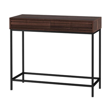 Celine - Table console avec 2 tiroirs en aggloméré noyer product