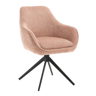 Livingfurn - Chaise de salle à manger Thomas Brique - Rose - Tissu - Lot de 2 product