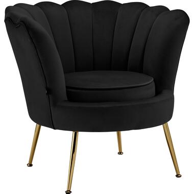 Kelsey - Fauteuil coquillage en velours noir product