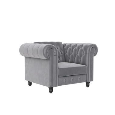 Felix - Fauteuil chesterfield en velours gris clair product