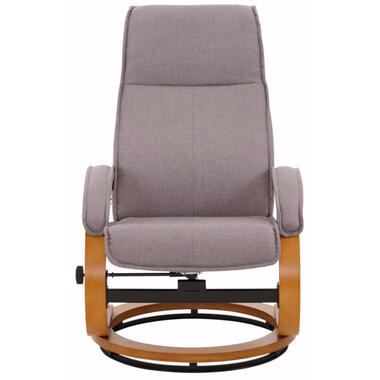 Paris - Fauteuil de relaxation + tabouret en tissu gris product