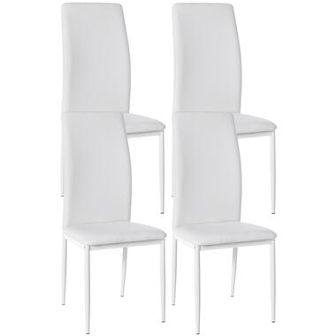 CLP Set van 4 Chaise à manger Savino Similicuir - Blanc product