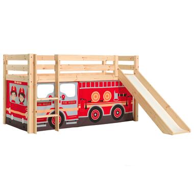 Halfhoogslaper met glijbaan Astrid met bedtent Fire Truck - dennenhout product